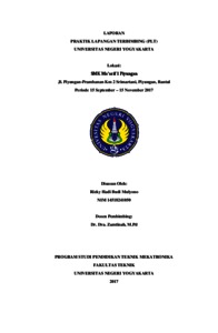 LAPORAN PRAKTIK LAPANGAN TERBIMBING (PLT) - Lumbung Pustaka UNY